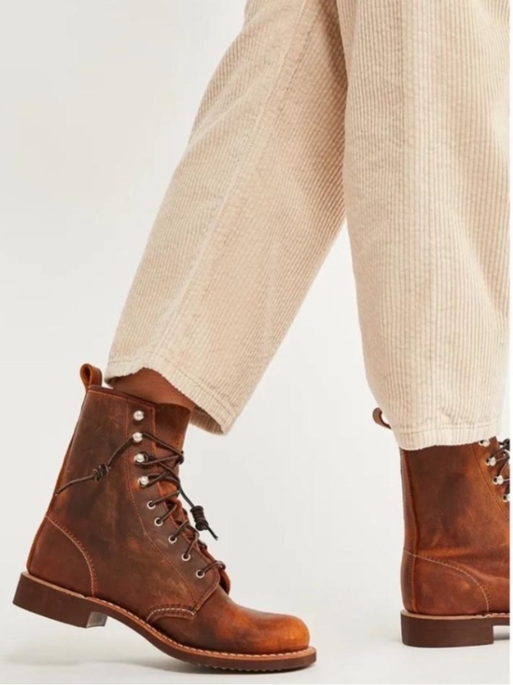 Red Wing Shoes Brown Leather Lace-Up Boots